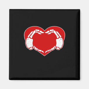 Herz Skeleton Hände Gothic Valentine Red Classic Magnet