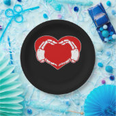 Herz Skeleton Hände Gothic Valentine Red Classic Pappteller (Party)