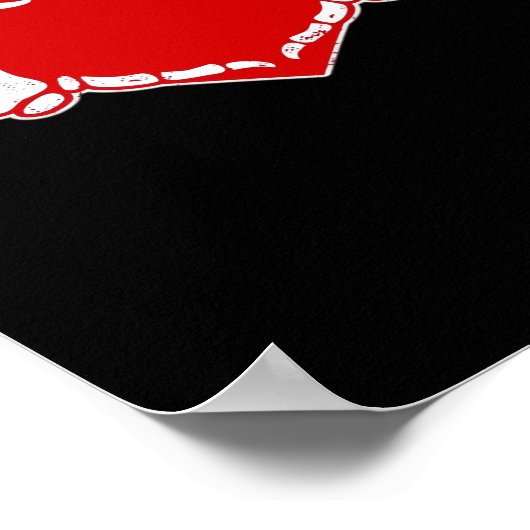 Herz Skeleton Hände Gothic Valentine Red Classic Poster (Ecke)