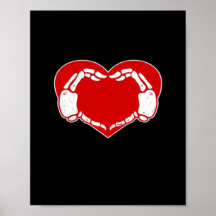 Herz Skeleton Hände Gothic Valentine Red Classic Poster