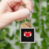 Herz Skeleton Hände Gothic Valentine Red Classic Schlüsselanhänger (Hand)