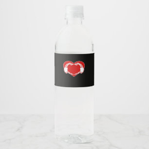 Herz Skeleton Hände Gothic Valentine Red Classic Wasserflaschenetikett