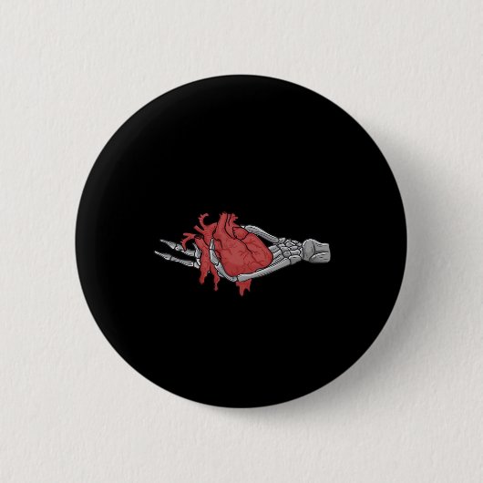 Herz Skeleton Hands Button (Vorderseite)