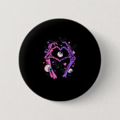 Herz Skeleton Hands - Halloween Pastel Goth Eyeba Button (Vorderseite)