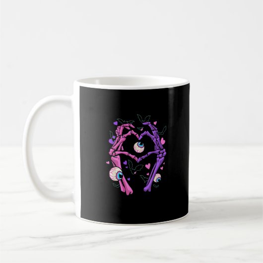 Herz Skeleton Hands - Halloween Pastel Goth Eyeba Kaffeetasse (Links)