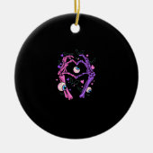 Herz Skeleton Hands - Halloween Pastel Goth Eyeba Keramik Ornament (Vorne)