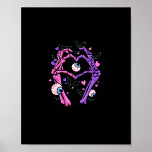 Herz Skeleton Hands - Halloween Pastel Goth Eyeba Poster