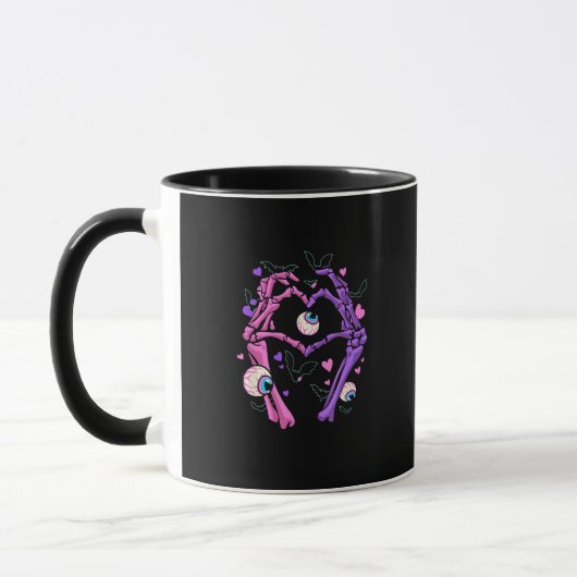 Herz Skeleton Hands - Halloween Pastel Goth Eyeba Tasse (Links)
