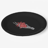 Herz Skeleton Hands Pappteller (Schrägansicht)