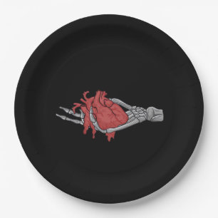 Herz Skeleton Hands Pappteller