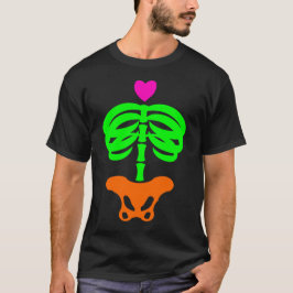 Herz Skelly Cartoon Zombie Skelettin Ribcage Kunst T-Shirt