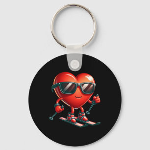 Herz Skifahren Liebhaber Valentinstag Valentine Mä Schlüsselanhänger