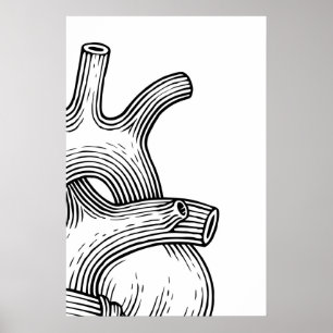 Herz Skizze Quadriptych Kunst Drucke Skandinavisch