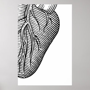 Herz Skizze Quadriptych Kunst Drucke Skandinavisch