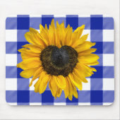 Herz Sonnenblume auf Buffalo Kariert Mousepad (Vorne)