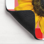 Herz Sonnenblume auf Buffalo Kariert Mousepad (Ecke)