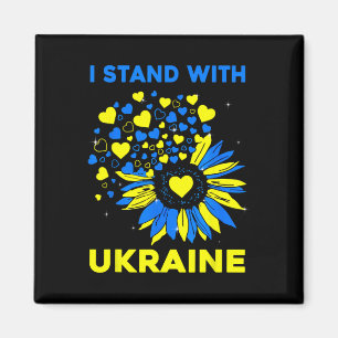 Herz-Sonnenblume Ich stehe mit der Ukraine Magnet