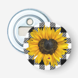 Herz Sonnenblume mit Ladybug Flaschenöffner