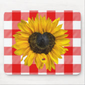 Herz Sonnenblume mit Ladybug Mousepad (Vorne)