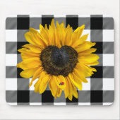 Herz Sonnenblume mit Ladybug Mousepad (Vorne)