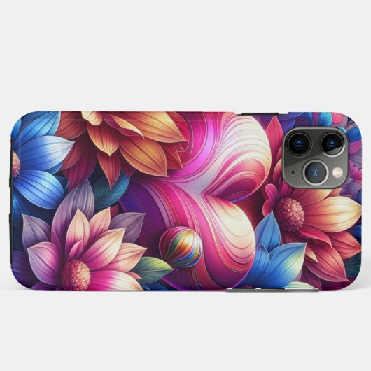 Herz & Sonnenblumen Handy Case (Rückseite (Horizontal))