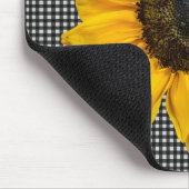 Herz Sonnenblumen und Ladybug auf Gingham Mousepad (Ecke)