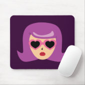Herz Sonnenbrille Mousepad (Mit Mouse)