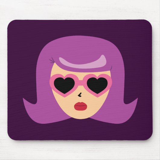 Herz Sonnenbrille Mousepad (Vorne)