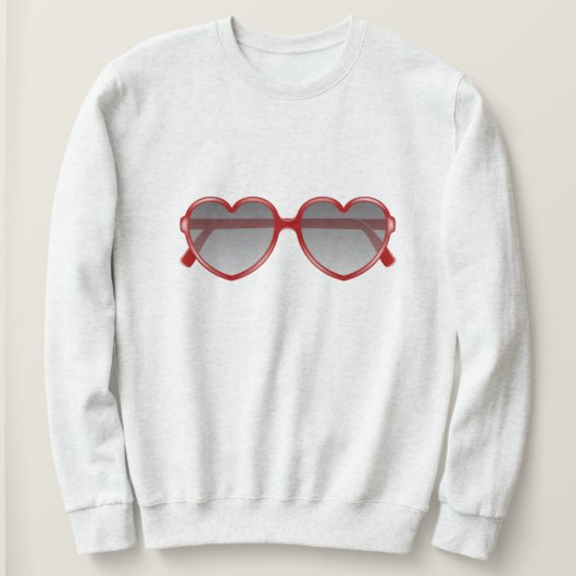 Herz-Sonnenbrille Sweatshirt (Design vorne)