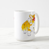 Herz-Sonnenbrillencorgi-Tasse Kaffeetasse (VorderseiteRechts)