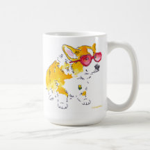 Herz-Sonnenbrillencorgi-Tasse