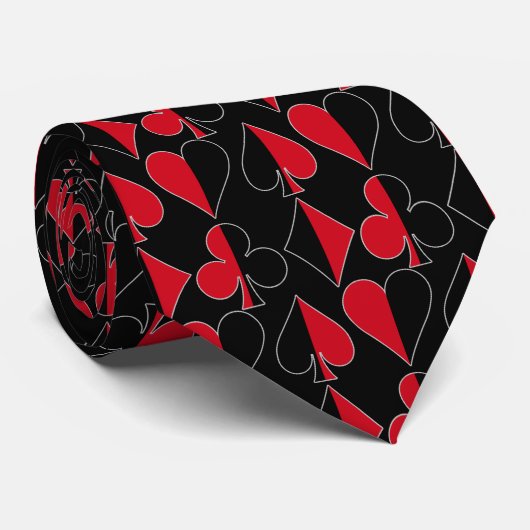 Herz-Spaten-Diamant-Verein Krawatte (Gerollt)