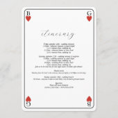 Herz-Spiel-Karte Hochzeitsprogramm Programm (Rückseite)