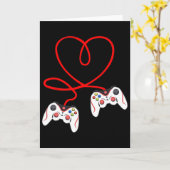 Herz Spielcontroller Videospieler Gaming Valenti Karte (Gelbe Blume)