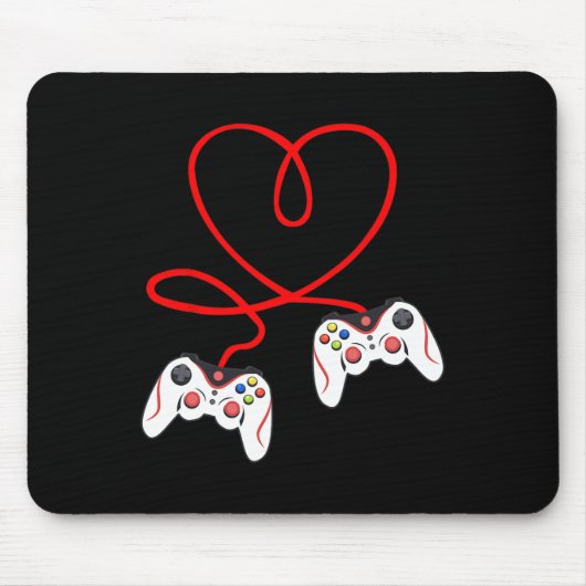 Herz Spielcontroller Videospieler Gaming Valenti Mousepad (Vorne)