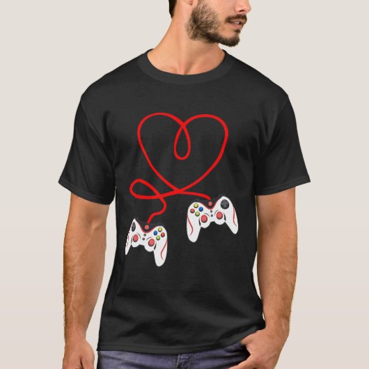 Herz Spielcontroller Videospieler Gaming Valenti T-Shirt (Vorderseite)