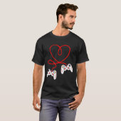 Herz Spielcontroller Videospieler Gaming Valenti T-Shirt (Vorne ganz)