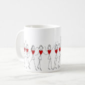 Herz-Spieler-Positionenlustiges Netball-Zitat Kaffeetasse (Vorderseite Links)