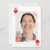 Herz-Spielkarte 40. Geburtstag Party Einladung (Rückseite)