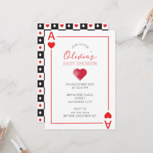 Herz Spielkarte Baby-Party  Einladung
