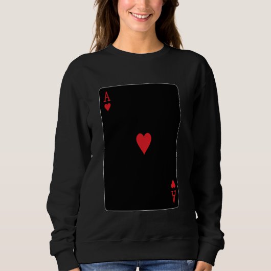 Herz-Spielkarte Sweatshirt (Vorderseite)