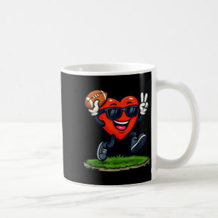 Herz spielt American Football Rugby Valentinstag M Kaffeetasse