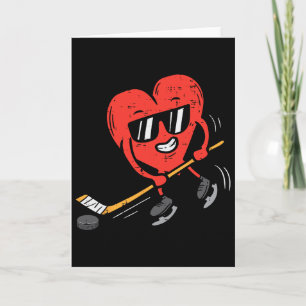 Herz spielt Eishockey Valentinstag Liebe Sport Karte
