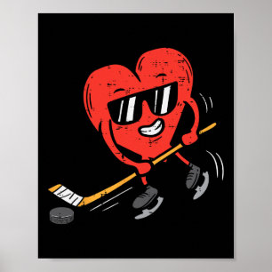 Herz spielt Eishockey Valentinstag Liebe Sport Poster