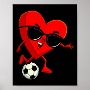 Herz spielt Fußball Süße Valentinstag Sportarten I Poster