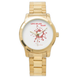 Herz-Splash-Art – Kreatives Liebesausdruck-Design Armbanduhr
