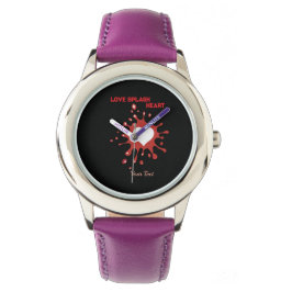 Herz-Splash-Art – Kreatives Liebesausdruck-Design Armbanduhr