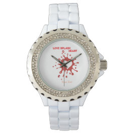 Herz-Splash-Art – Kreatives Liebesausdruck-Design Armbanduhr
