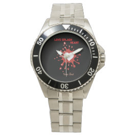 Herz-Splash-Art – Kreatives Liebesausdruck-Design Armbanduhr