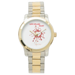 Herz-Splash-Kunst – Kreative Liebesausdruckgestalt Armbanduhr